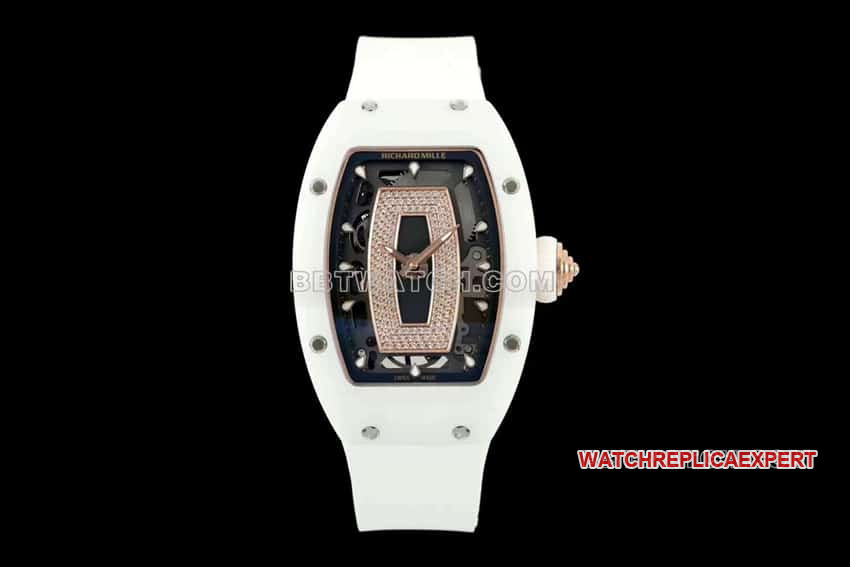 KV FactoryRichard Mille ladies top-tier 1:1high-quality replica white ceramicRM 07-01front live photo