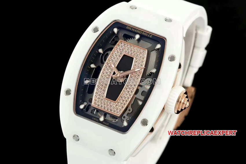 KV FactoryRichard Mille ladies top-tier 1:1high-quality replica white ceramicRM 07-01front live photo