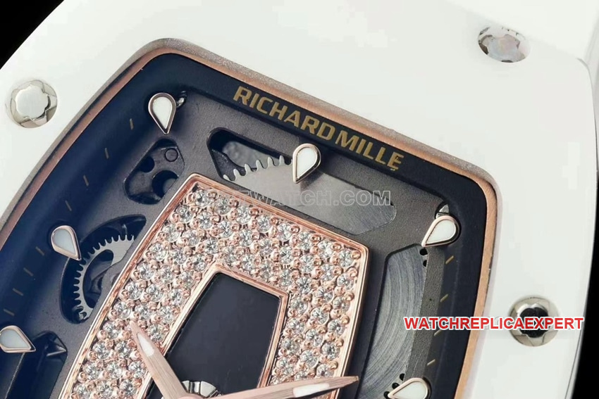 KV FactoryRichard Mille ladies top-tier 1:1high-quality replica white ceramicRM 07-01front live photo