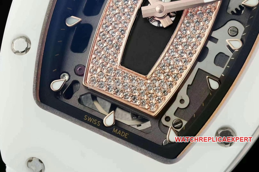 KV FactoryRichard Mille ladies top-tier 1:1high-quality replica white ceramicRM 07-01front live photo