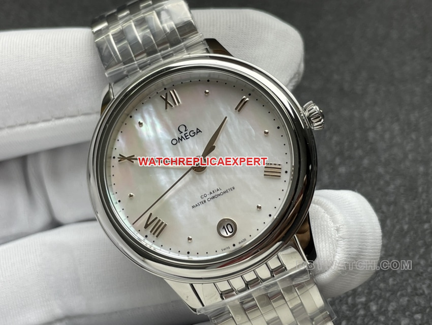 VS FactoryOmega De Ville top-tier 1:1high-quality replica white mother-of-pearl plate 434.10.34.20.05.001front live photo