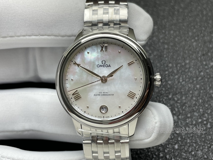 VS FactoryOmega De Ville top-tier 1:1high-quality replica white mother-of-pearl plate 434.10.34.20.05.001front live photo