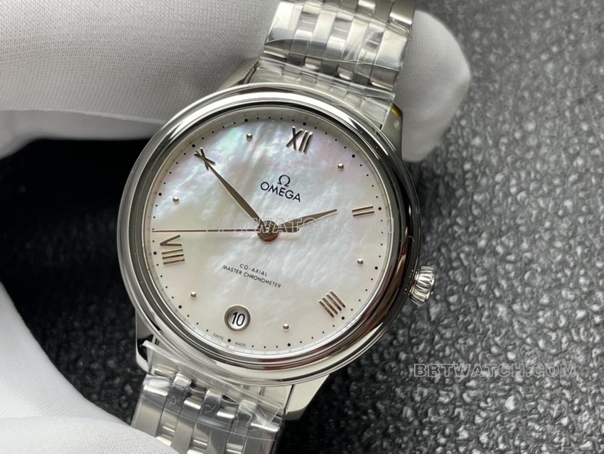 VS FactoryOmega De Ville top-tier 1:1high-quality replica white mother-of-pearl plate 434.10.34.20.05.001front live photo
