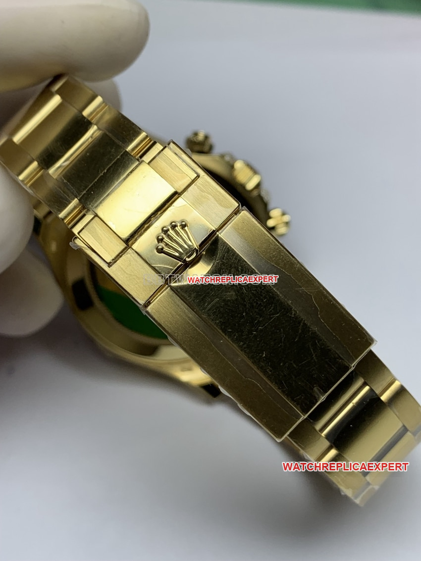 RolexDaytonaréplique haut de gammecadran diamantlunette diamantor jaunebracelet acier bracelet photos en direct