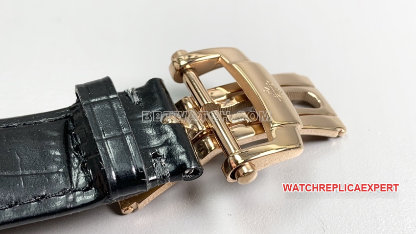 PPLPatek Philippe1:1super clonerose gold black hollow plate tourbillonleather strap model clasplive photos