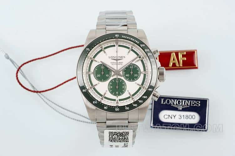 AFLongines Concas 1:1super clone silver dialsteel bracelet model L3.835.4.02.6front live photo