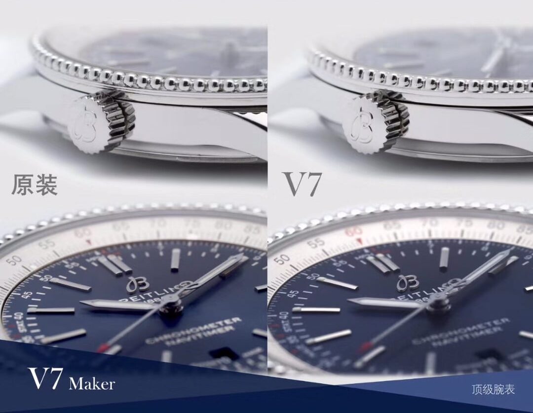 V7 factory Breitlingtop-tier replica watch aviation chronographblue dialA173262 true and false comparison evaluation appearance live photos
