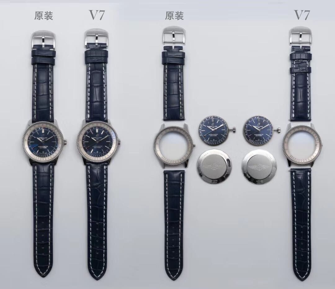 V7 factory Breitlingtop-tier replica watch aviation chronographblue dialA173262 true and false comparison evaluation appearance live photos