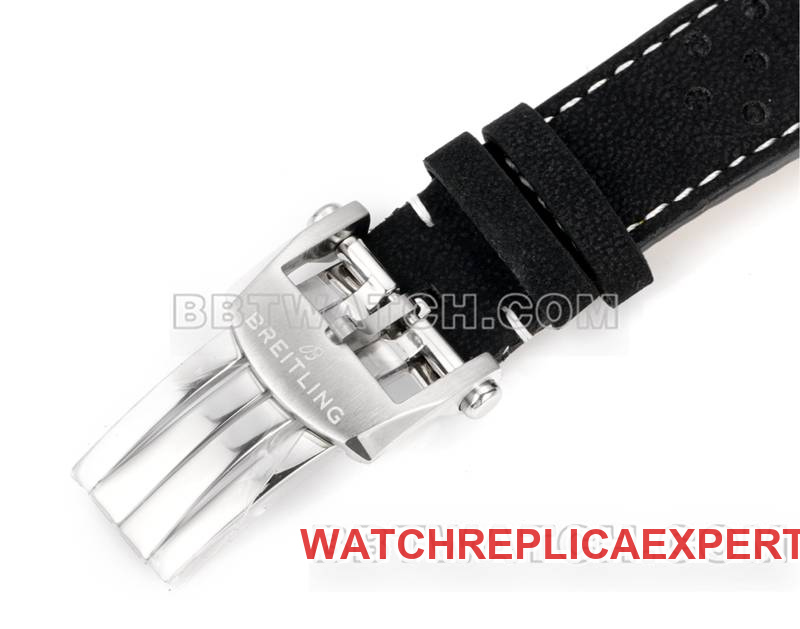 Photos en direct du bracelet de la montre réplique haut de gamme Breitling, manufacture BLS Yueyang, cadran noir41mmchronographe7750mouvementbracelet en cuir
