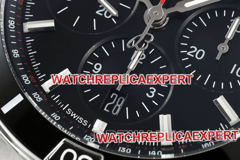 Breitling best replica watch TF factory mechanical chronograph black dial 44mm steel bracelet front live photo