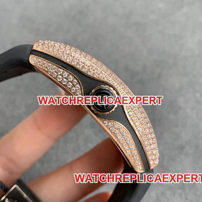 ABF factory Frank Muller best replica watch V45 diamond plate gold diamond case leather braceletside live photo