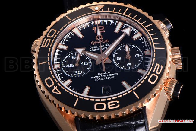 Super clone watch N1 factory SeamasterOmega 600m black dialrose gold leather braceletfront live photo