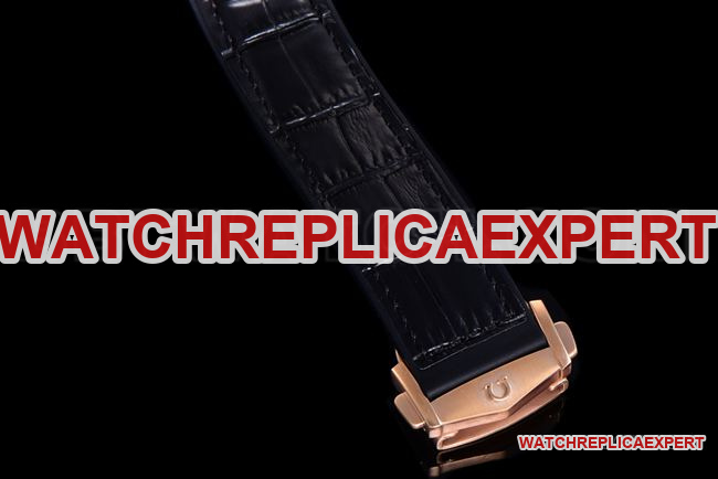 Super clone watch N1 factory SeamasterOmega 600m black dialrose gold leather braceletbraceletlive photos