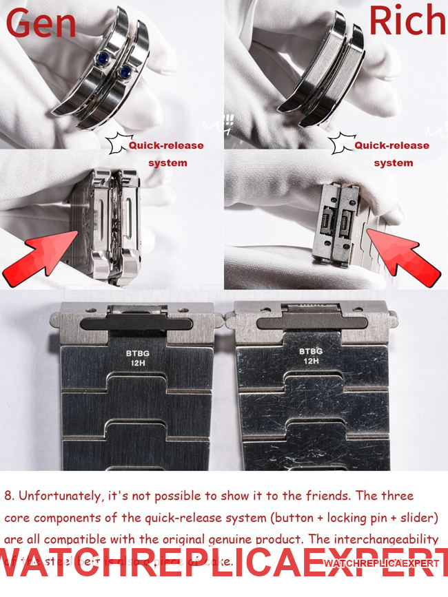 RF factory Cartier hollow Santos top-tier replica watch comparison Genuine difference
