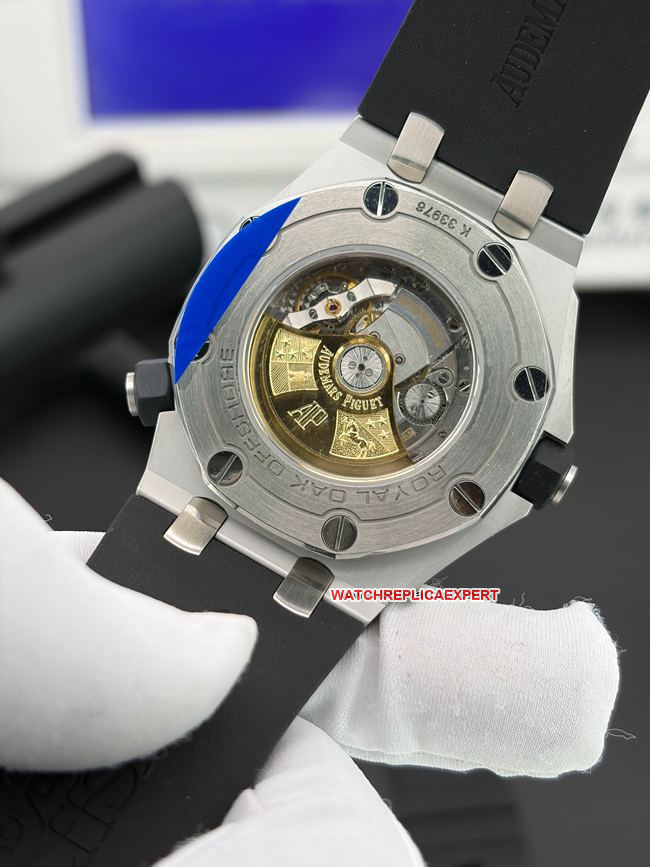 Best replica watch APS factory Royal Oak offshore Audemars Piguetblack dial15710caseback live photo