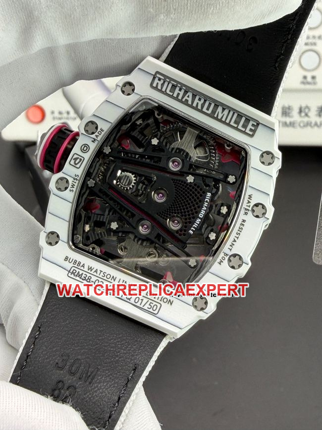 top-tier replica watch RM 38-02 hollow dialtourbillon mechanical caseback live photo
