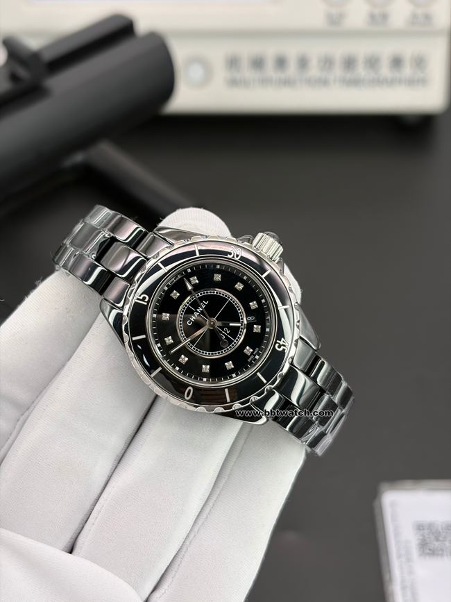 top-tier replica watch HT factory Chanel33mmblack dialfront live photo