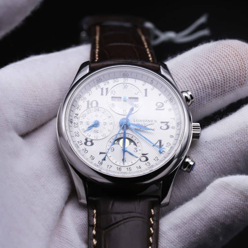 How about the Longines famous moon phase eight-pin multi-function Replica review - front view of elegant and charming watch