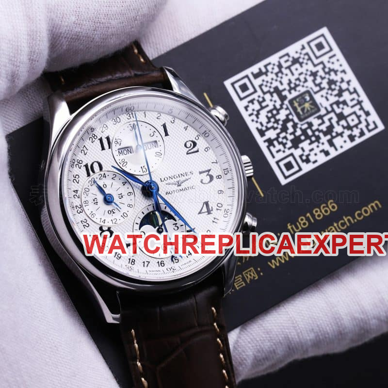 How about the Longines famous moon phase eight-pin multi-function Replica review - front view of elegant and charming watch