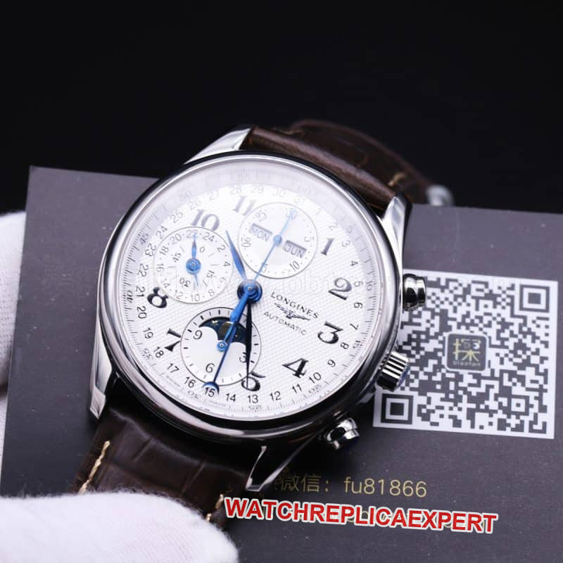 How about the Longines famous moon phase eight-pin multi-function Replica review - front view of elegant and charming watch