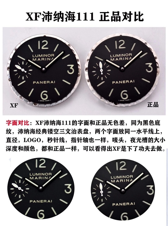 XFPanerai classic entry-level replica watch genuine and fake comparison evaluation dial picture