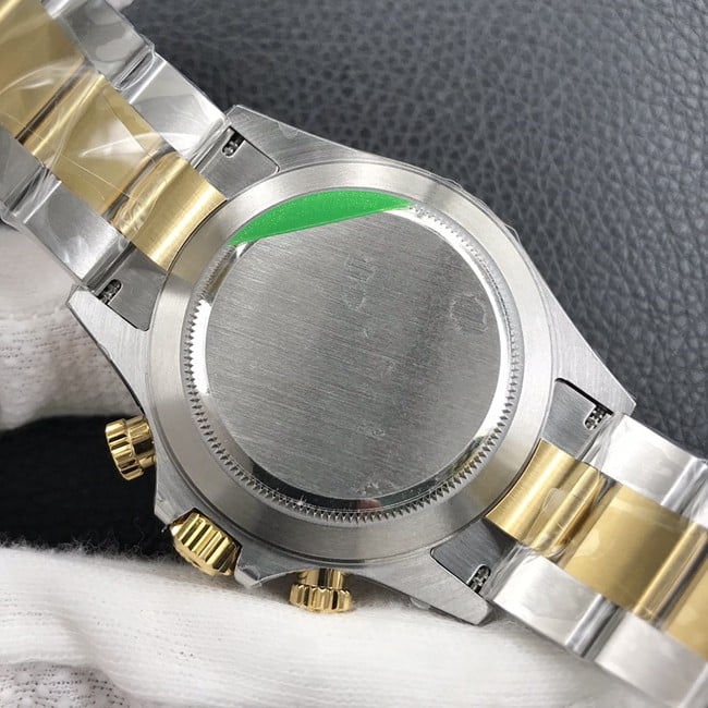 Top-tier replica watch Rolex universe chronograph Daytona men's black dial gold belt automatic movement watch back cover picture
