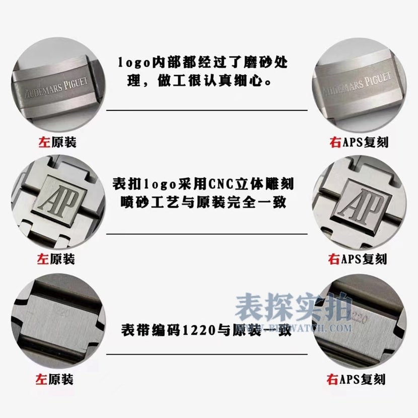 APS factory AP 15500 top replica watch integrated movement V2 version real vs. fake comparison review