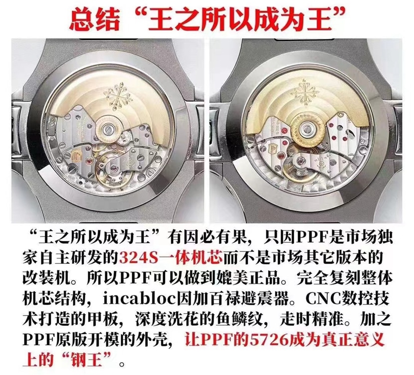 PPF Factory Patek Philippe Nautilus Ref. 5726/1A Moonphase Top Replica Annual Calendar Watch Real vs Fake Review