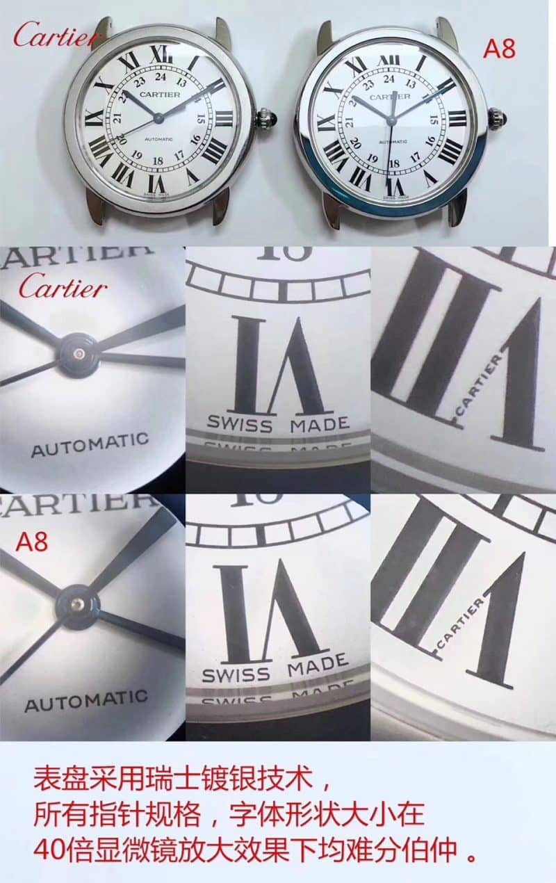 Cartier London Series 36mm replica watch review dialdetail shots