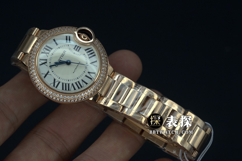 V6 factory Cartier blue balloon top-tier 1:1 high-quality replica watch ladies white dial blue needle steel bracelet model pictures and prices overall live photos