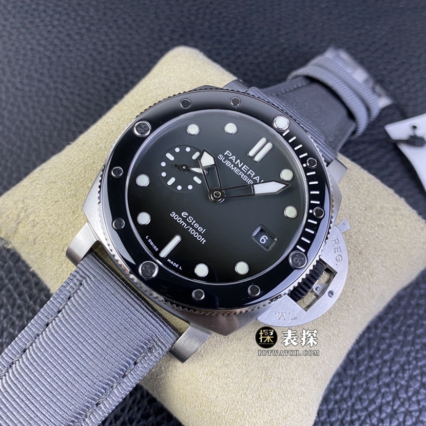 SBF factory Panerai sneak PAM01288 top-tier replica watch men's carbon gray plate leather strap model pictures and prices front live photo