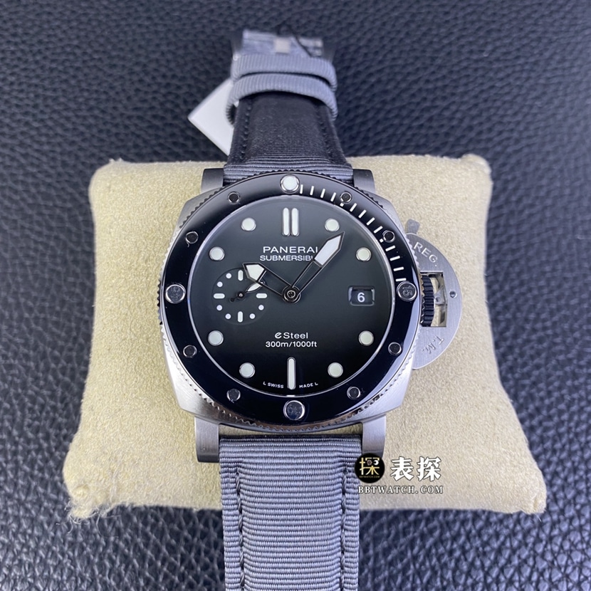 SBF factory Panerai sneak PAM01288 top-tier replica watch men's carbon gray plate leather strap model pictures and prices front live photo