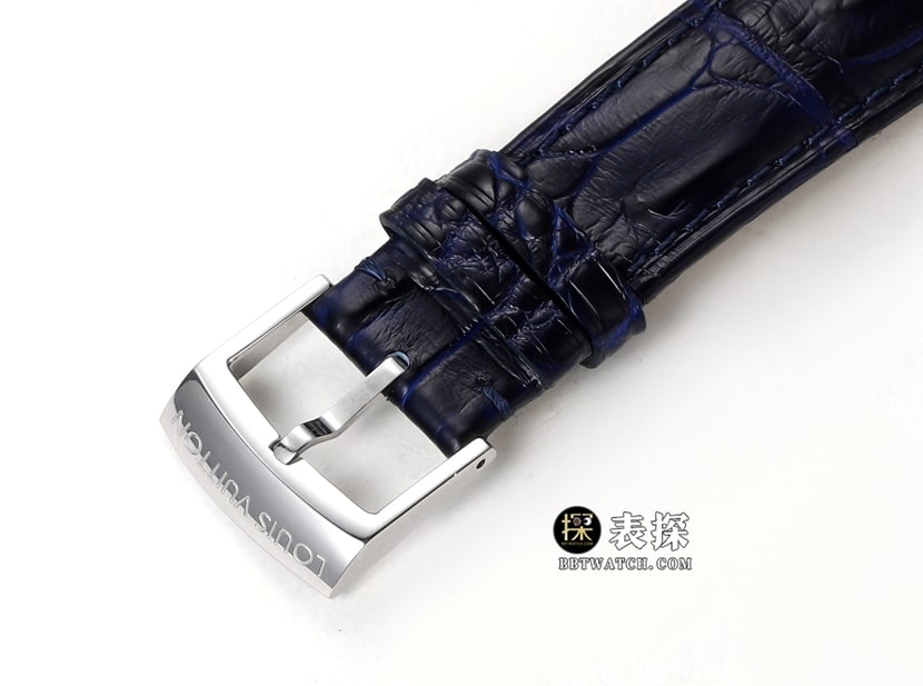 RM men's Louis Vuitton 1:1 replica watch transparent case hollow plate tourbillon dark blue leather strap model clasplive photos