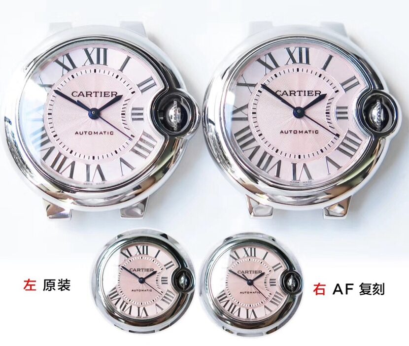 Cartiertop-tier replica watch, af blue balloon replica watch, front comparison picture