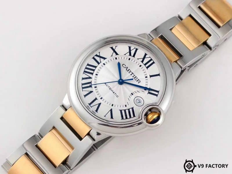 V9Cartier Blue Balloon W69009Z3replica watch gold model review (gold scratches do not reveal white) front view