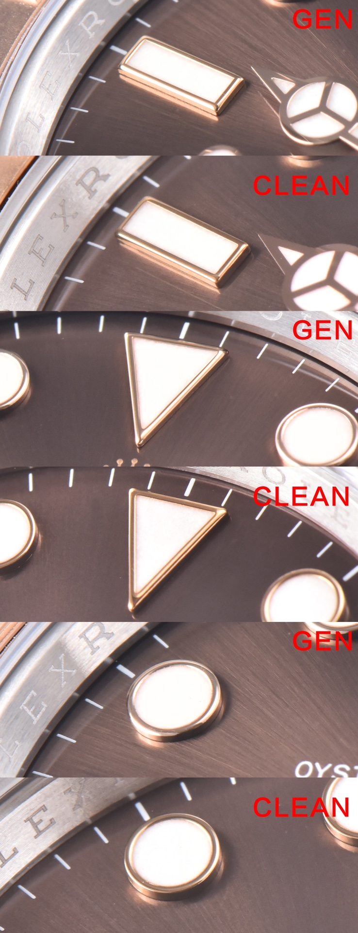C Factory Yacht-Master Chocolate Color Authentic and Fake Comparison Evaluation Rolextop-tier Replica Watch Time Scale Comparison Chart