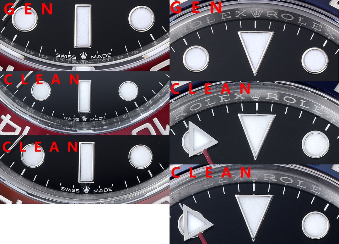 C factory GMT-MasterPepsi bezel genuine and fake comparison evaluation Rolextop-tier replica watch time scale comparison chart