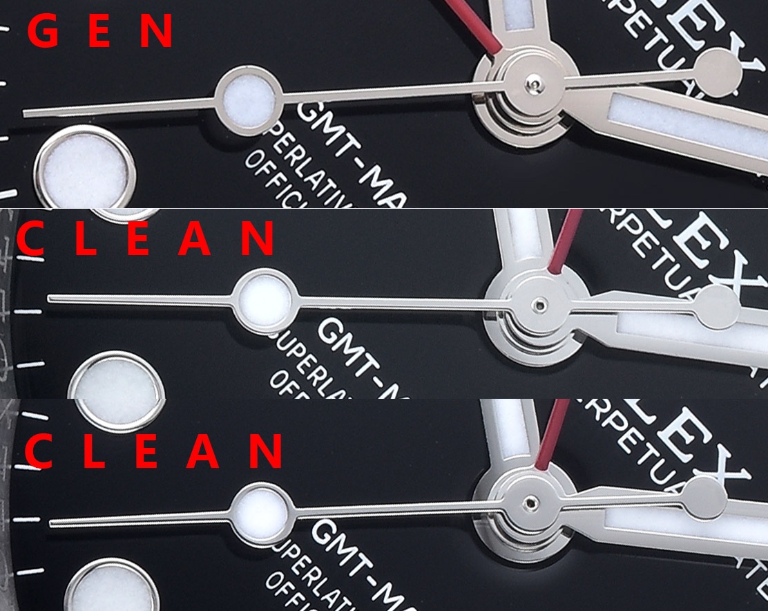C factory GMT-MasterPepsi bezel genuine and fake comparison evaluation Rolextop-tier replica table pointer comparison chart