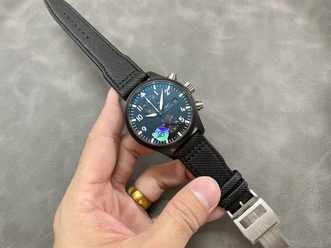 IWC Pilots Chronograph Top Gun IW389001 Black Ceramic Best Replica APSF 44mm