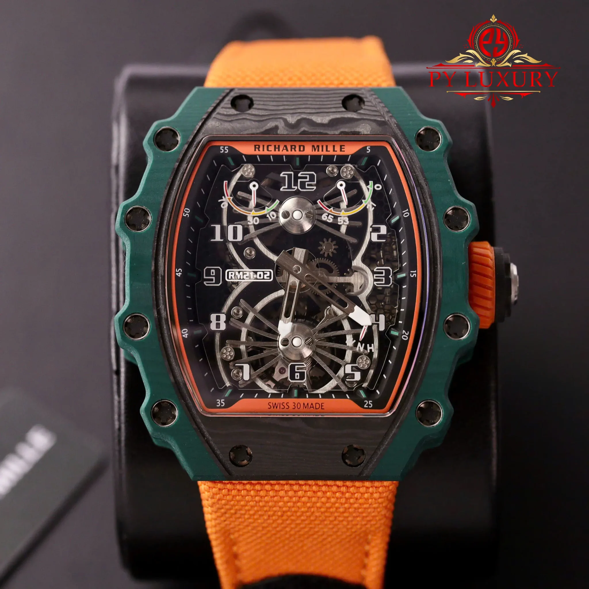 Richard Mille RM21-02 Tourbillon Aerodyne Green TPT Best Replica 42.68mm x 50.12mm