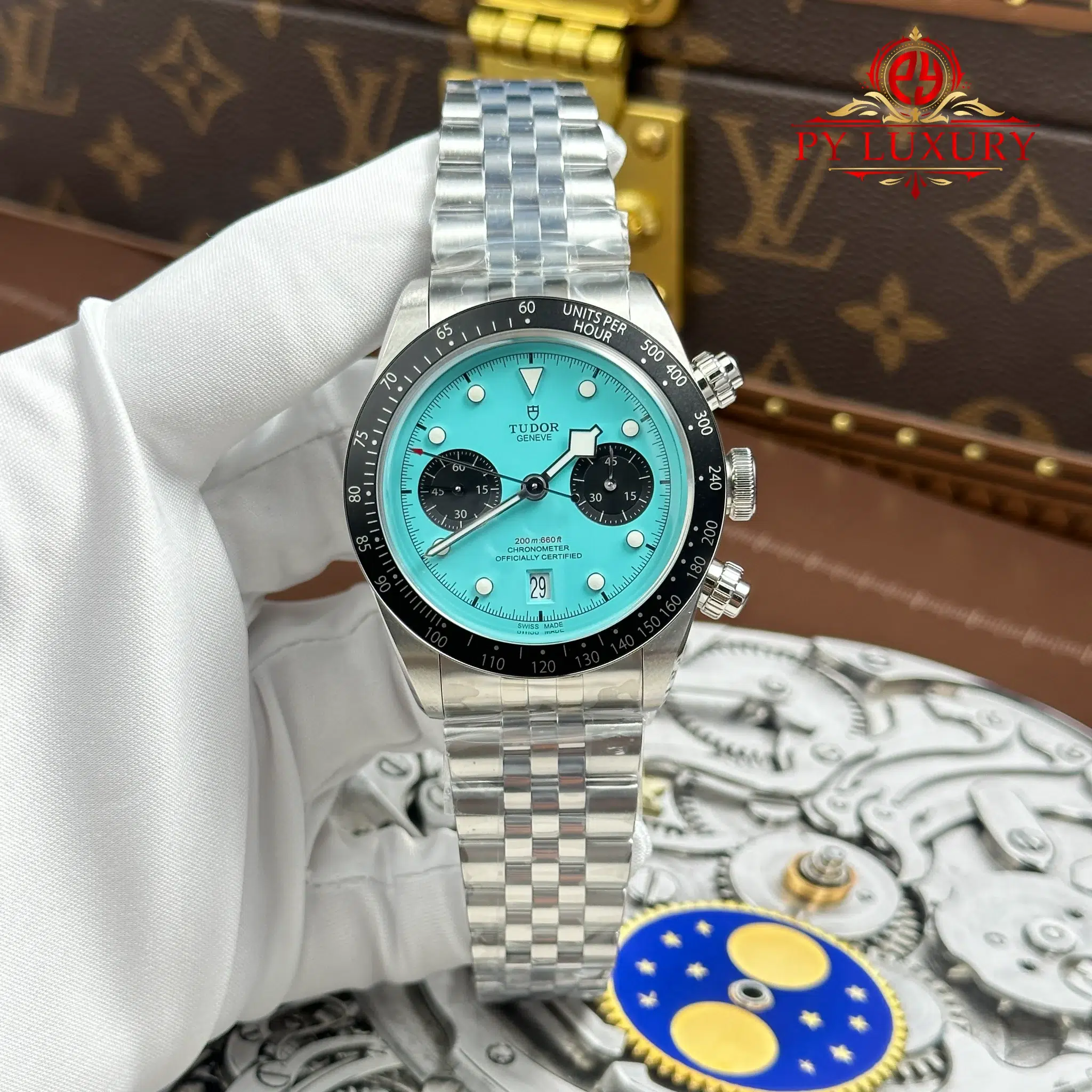 Tudor Black Bay Chrono M79360N Turquoise Dial Jubilee Bracelet Best Replica ZF 41mm