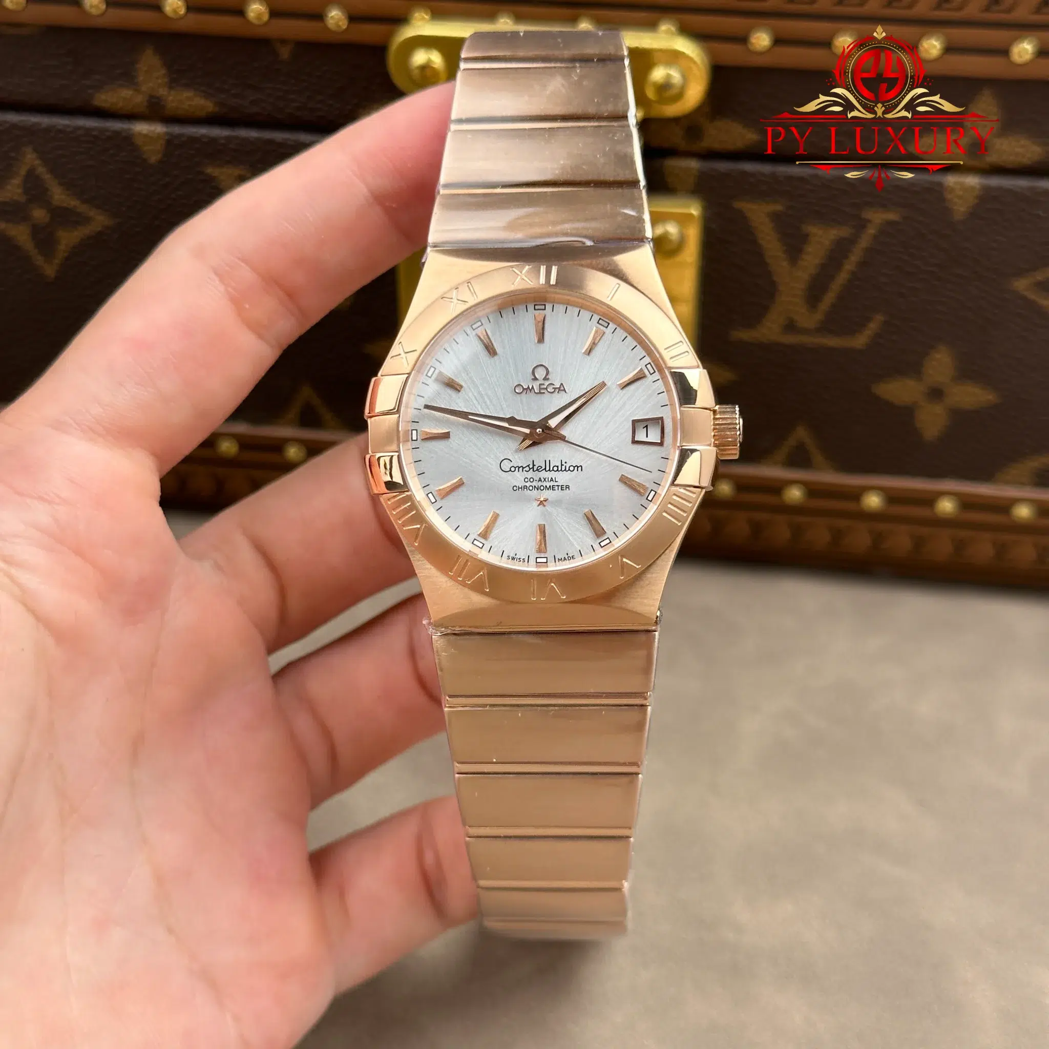 Omega Constellation 123.50.38.21.02.001 Red Gold Silver Dial Best Replica 38mm