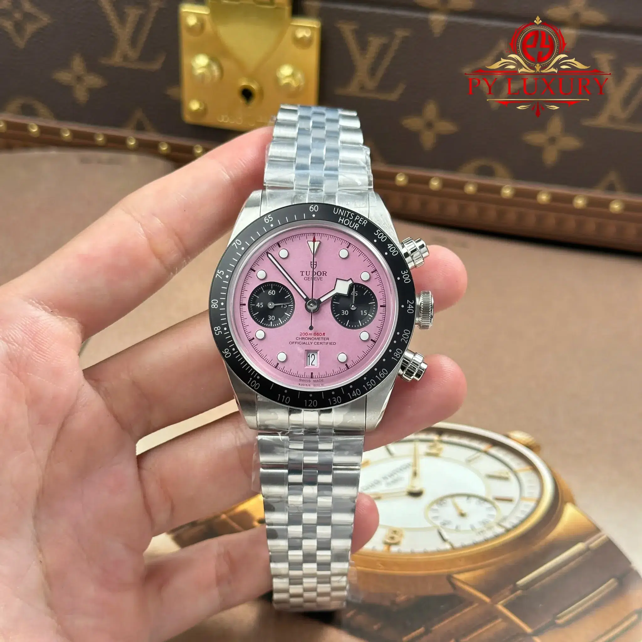Tudor Black Bay Chrono 79360N Pink Dial Jubilee Bracelet Best Replica ZF 41mm