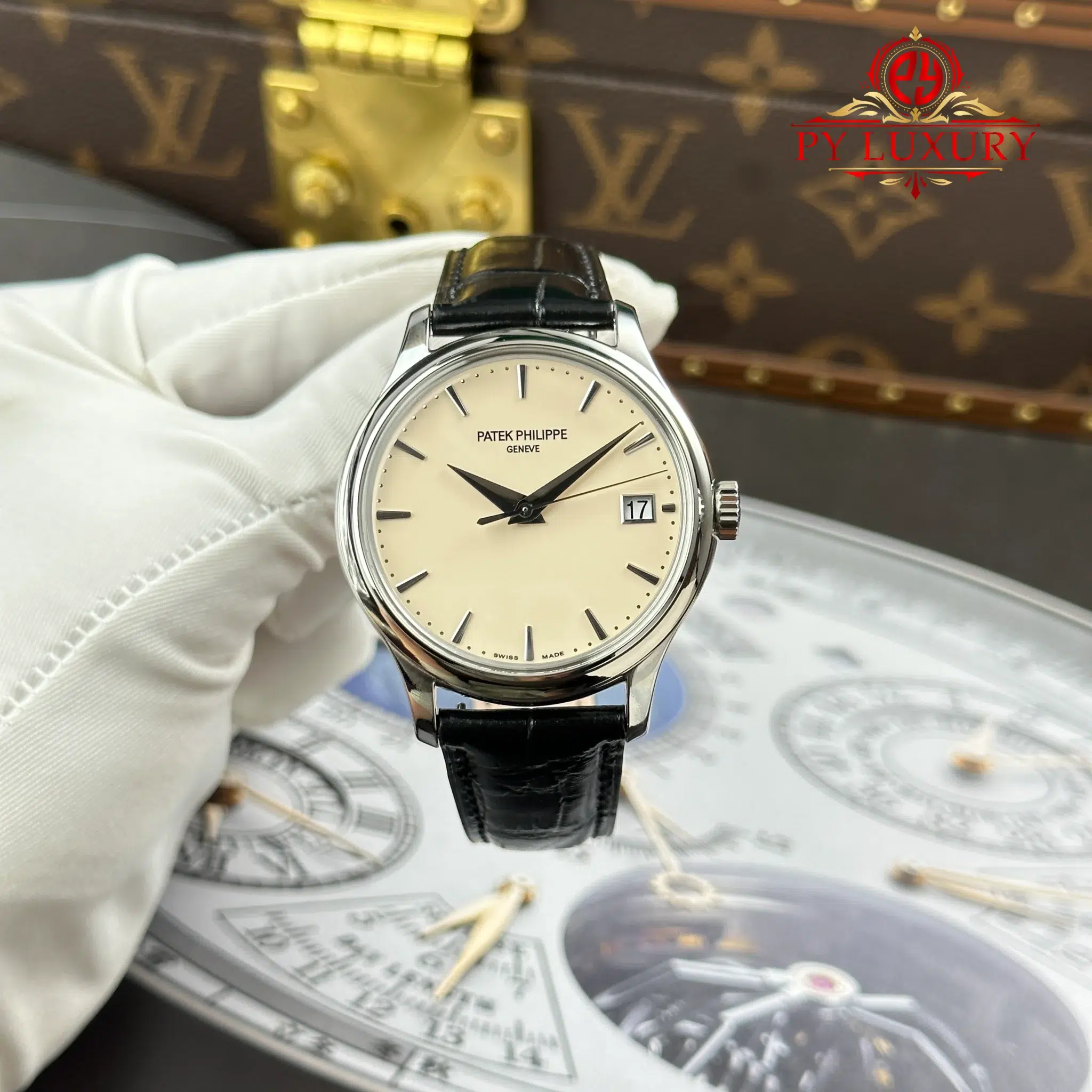 Patek Philippe Calatrava 5227G-001 Cream Dial Leather Strap 1:1 Replica 3KF 39mm