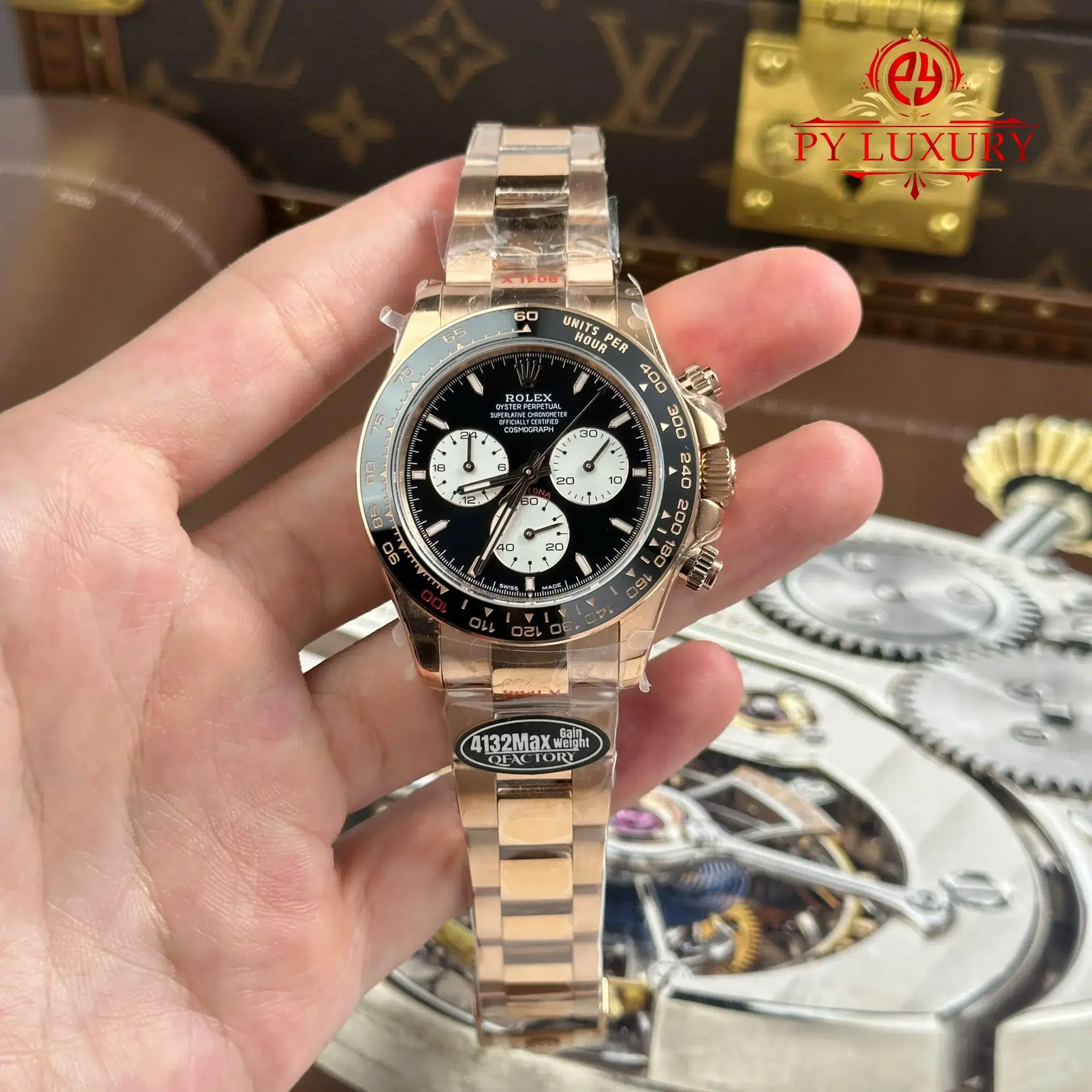 Rolex Cosmograph Daytona Le Mans 126525LN Rose Gold Black Dial Best Replica Gained Weight 198g QF 40mm (Free Sprung)
