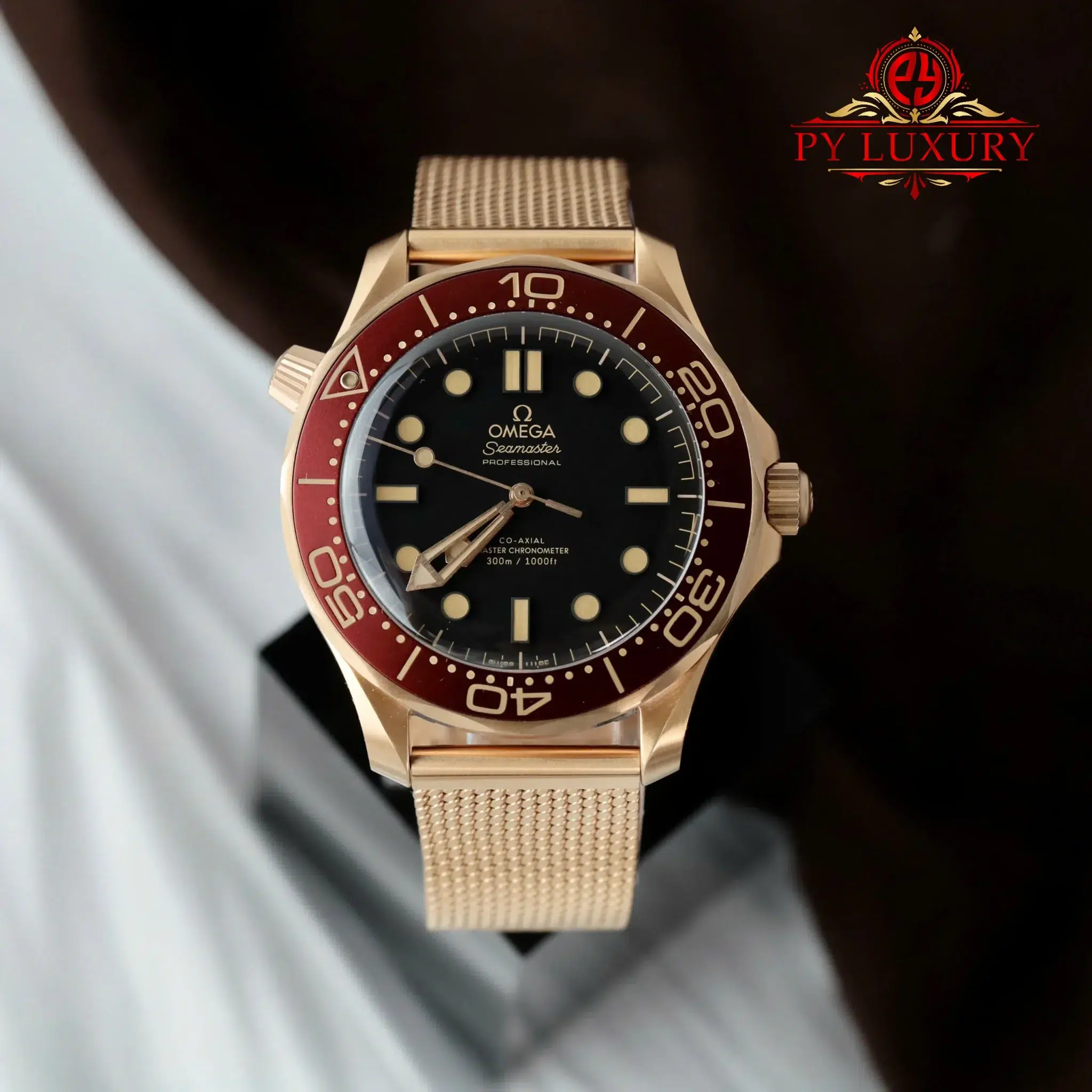 Omega Seamaster Diver 300M Bronze Gold on Bronze Gold Black Dial 1:1 Best Replica VSF 42mm