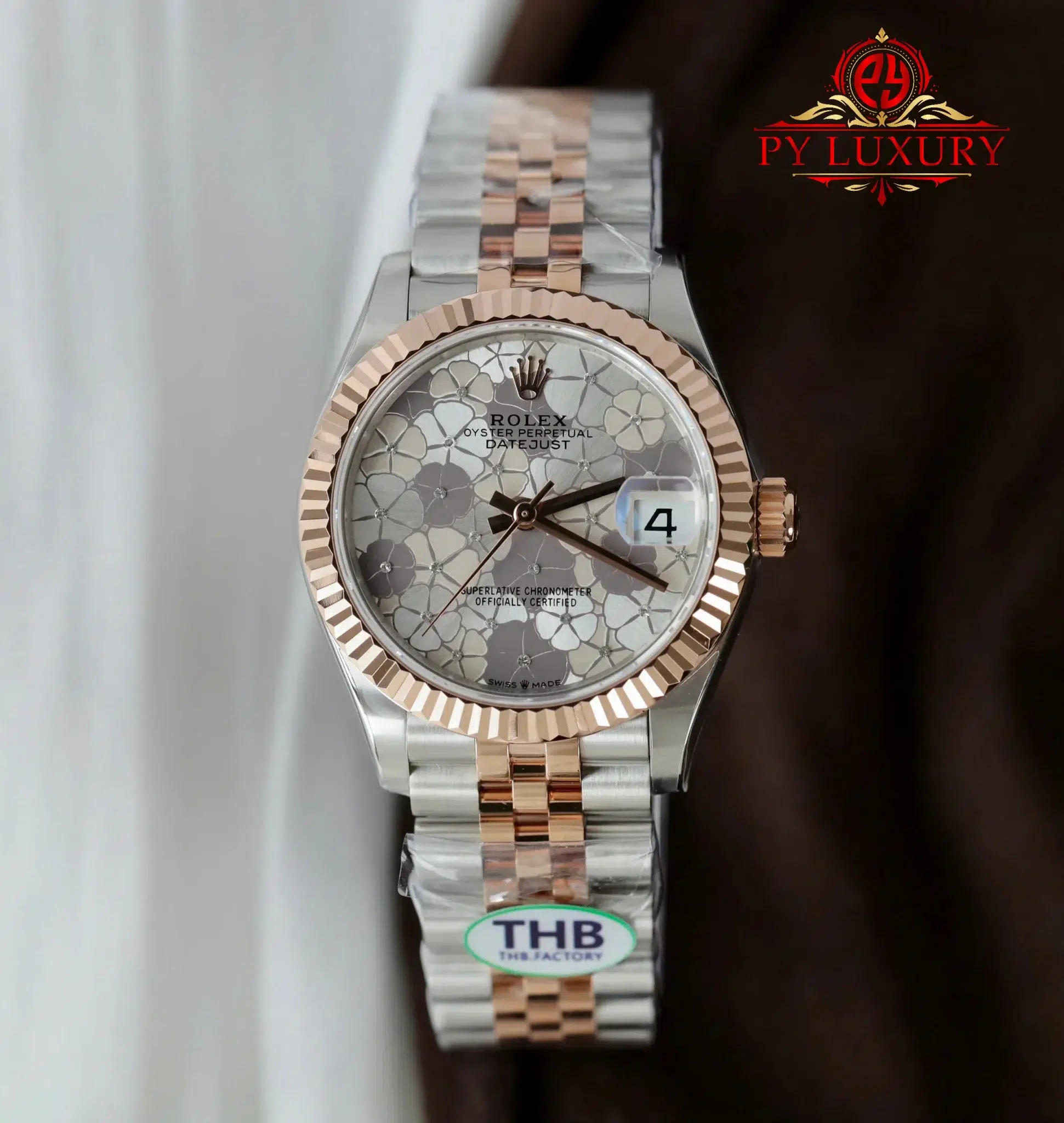 Rolex Datejust 278271 Two Tone Rose Gold Silver Floral-Motif Dial Jubilee Bracelet 1:1 Best Replica THB 31mm