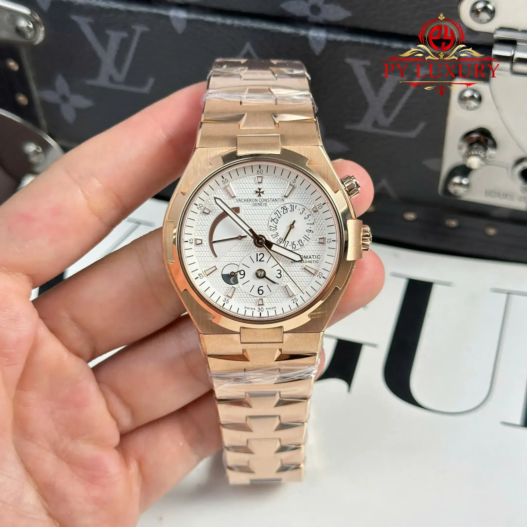 Vacheron Constantin Overseas Dual Time 47450/B01R-9404 Rose Gold White Dial Best Clone 42mm