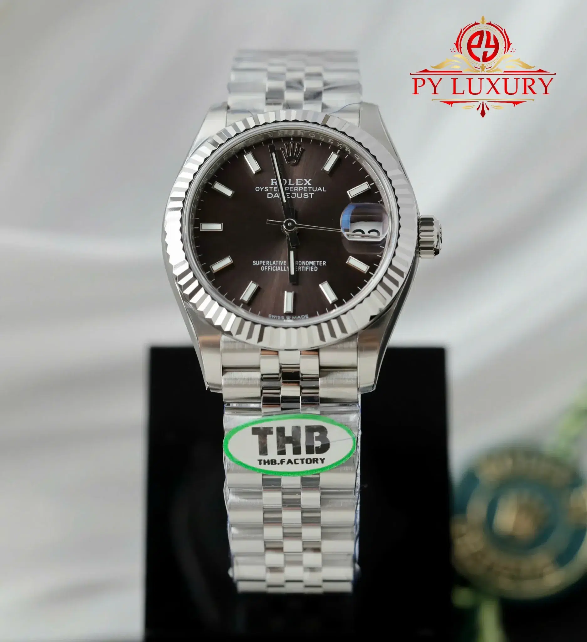 Rolex Datejust 278274 Dark Grey Dial Fluted Bezel Jubilee Bracelet Best Replica THB 31mm