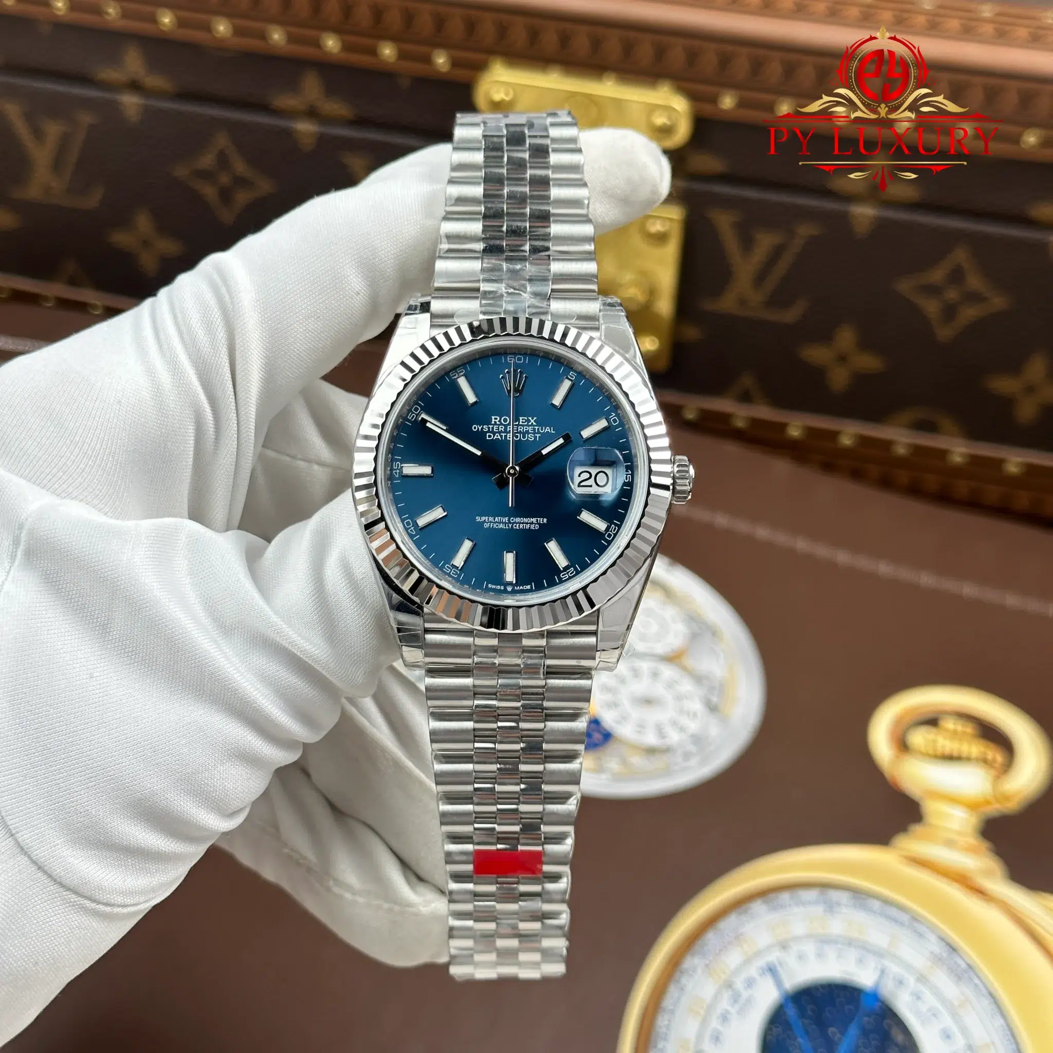 Rolex Datejust 126334 Blue Index Dial Fluted Bezel Jubilee 1:1 Best Replica VSF 41mm